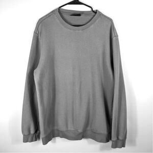 H&M Mens L Gray Relaxed Fit Fleece Lined Sweatshirt Crewneck Cotton Blend